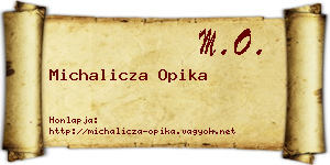 Michalicza Opika névjegykártya
